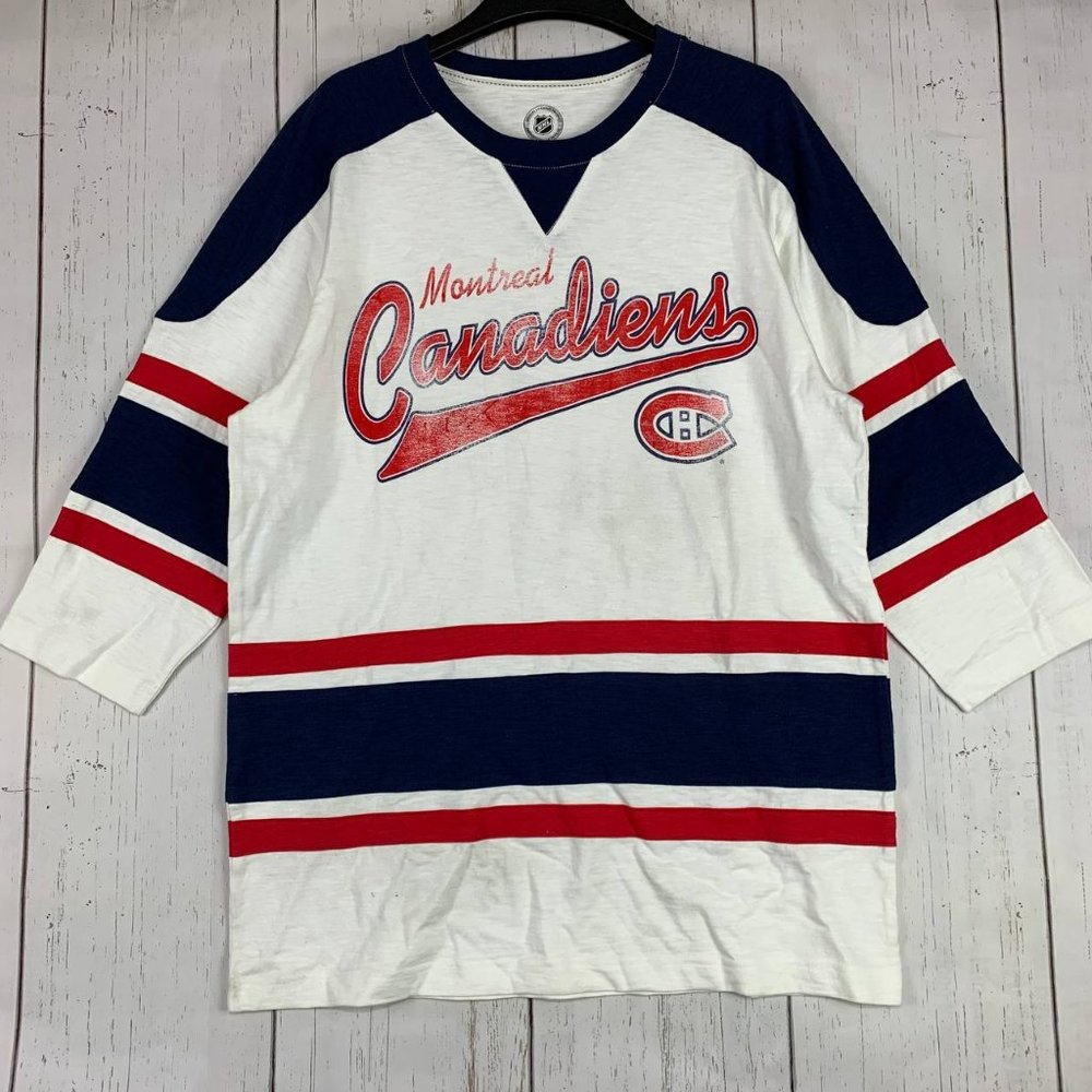Montreal Canadiens NHL Large G-III 3/4 Sleeves Shirt White New Men